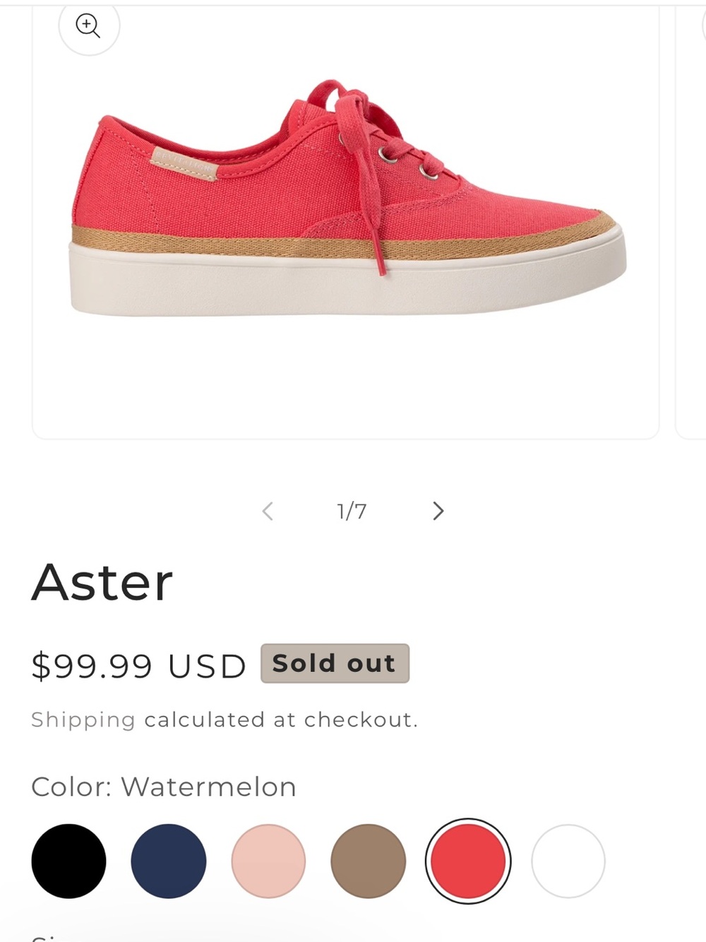 REVITALIGN Aster Watermelon Pink Canvas Sneakers with Tan Trim